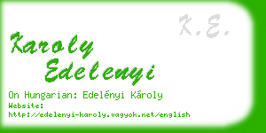 karoly edelenyi business card