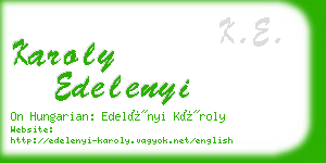 karoly edelenyi business card